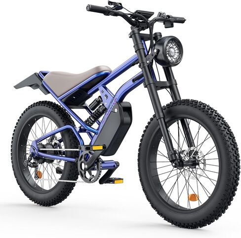 35 MPH Electric Bike for Adults, 3000W Peak Power Electric Motorcycle, 24" Fat Tire Electric Mountain Bike, 48V 20.8Ah Battery, All Terrain Ebike for Mountains, Beach, Snow, Sand in Saudi Arabia