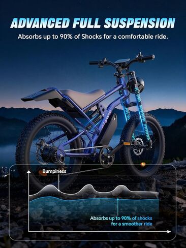 35 MPH Electric Bike for Adults, 3000W Peak Power Electric Motorcycle, 24" Fat Tire Electric Mountain Bike, 48V 20.8Ah Battery, All Terrain Ebike for Mountains, Beach, Snow, Sand in Saudi Arabia