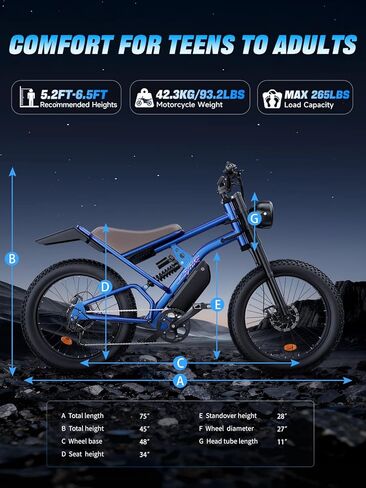 35 MPH Electric Bike for Adults, 3000W Peak Power Electric Motorcycle, 24" Fat Tire Electric Mountain Bike, 48V 20.8Ah Battery, All Terrain Ebike for Mountains, Beach, Snow, Sand in Saudi Arabia