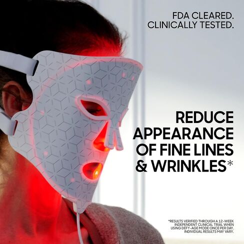 قناع الوجه العلاجي بالضوء الأحمر من Sharper Image Revel – تمت الموافقة عليه من قبل إدارة الغذاء والدواء الأمريكية وتمت دراسته سريريًا| مصابيح LED باللون الأحمر والأزرق والأشعة تحت الحمراء القريبة | العناية بالبشرة والتجاعيد وحب الشباب| أداة تجميل من السيل in Saudi Arabia