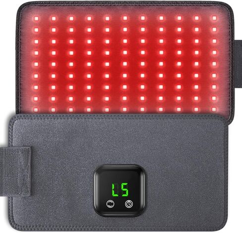 العلاج بالضوء الأحمر بالأشعة تحت الحمراء للجسم: وسادة العلاج بالضوء اللاسلكي القابلة لإعادة الشحن بقدرة 5000 مللي أمبير في الساعة لتخفيف الظهر والركبة واليد والكتف، 660 نانومتر 850 نانومتر العلاج بالضوء الأحمر حزام لف خفيف للتدفئة هدية للنساء والرجال in Kuwait
