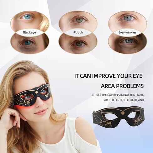 LED Eye Mask, Red Light Therapy for Eyes, Under Eye Red Light Therapy Device for Dark Circles, Puffy Eyes, Eye Bags & Fine Lines, Eye Care for Men and Women with Velcro Straps and Eye Protection in Saudi Arabia
