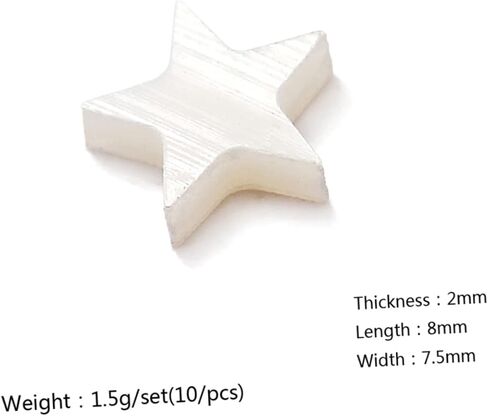 10 قطع من Abaodam على شكل نجمة مرصعة بنقاط لوحة الفريتس للجيتار القيثارة المندولين باس علامات قذيفة بيضاء لتزيين لوحة الفريتس وسهولة التركيب in Kuwait