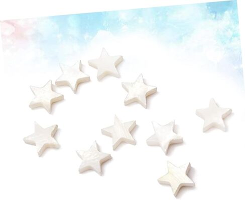 10 قطع من Abaodam على شكل نجمة مرصعة بنقاط لوحة الفريتس للجيتار القيثارة المندولين باس علامات قذيفة بيضاء لتزيين لوحة الفريتس وسهولة التركيب in Kuwait