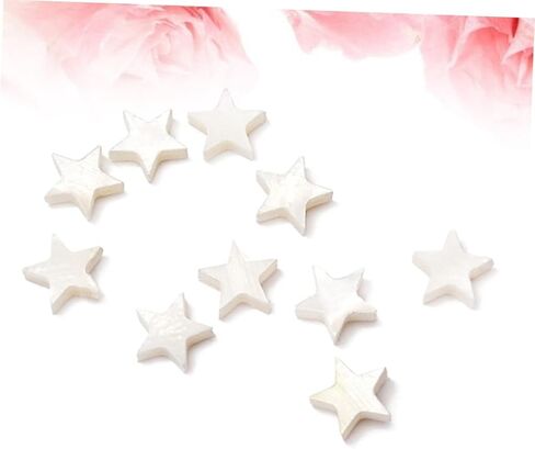 10 قطع من Abaodam على شكل نجمة مرصعة بنقاط لوحة الفريتس للجيتار القيثارة المندولين باس علامات قذيفة بيضاء لتزيين لوحة الفريتس وسهولة التركيب in Kuwait