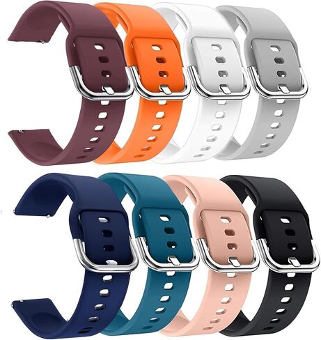 8-Pack Silicone Bands for Amazfit Active 3 Premium/ Garmin Forerunner 165/55/245/645/570 42mm Smart Watch, Soft Comfortable Breathable Sport Strap for Vivoactive 6/5/3/3 Music & Venu Sq 2 Men and Women in Kuwait