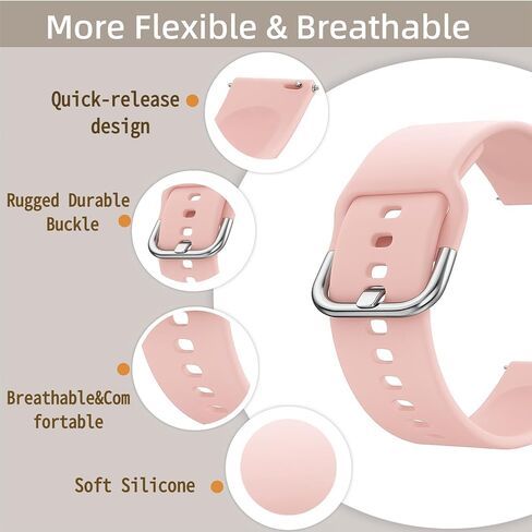 8-Pack Silicone Bands for Amazfit Active 3 Premium/ Garmin Forerunner 165/55/245/645/570 42mm Smart Watch, Soft Comfortable Breathable Sport Strap for Vivoactive 6/5/3/3 Music & Venu Sq 2 Men and Women in Kuwait