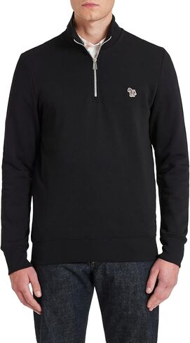 Paul Smith Men's Mens Ls Reg Fit Half Zip Top Zebra in Saudi Arabia