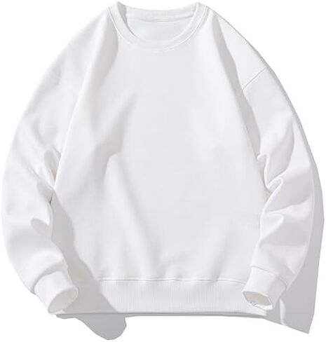 Men’s Solid Color Pure Cotton Crew Neck Sweatshirt in Saudi Arabia