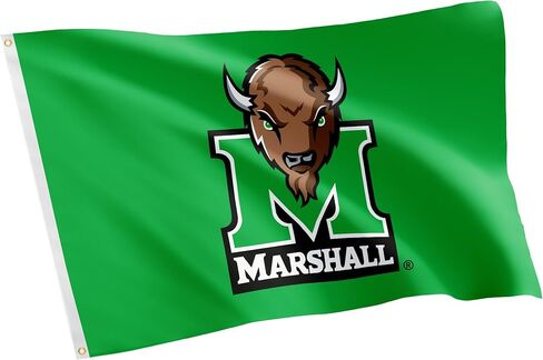 Desert Cactus Marshall University MU Flag - 3 x 5 Feet Thundering Herd Banner, Indoor/Outdoor Durable Fabric, 100% Polyester Design (Style 1) in Saudi Arabia