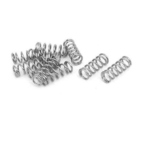 0.8 مللي متر × 6 مللي متر × 15 مللي متر 304 نوابض ضغط من الفولاذ المقاوم للصدأ لون فضي 10 قطعة in Saudi Arabia