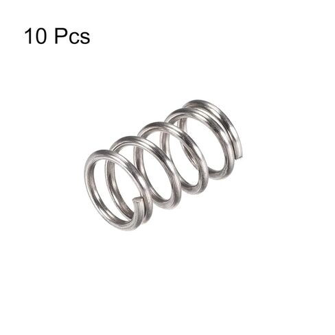Compression Spring,304 Stainless Steel,15mm OD,1.2mm Wire Size,8.25mm Compressed Length, Free,30N Load Capacity,Silver Tone,10pcs in Saudi Arabia