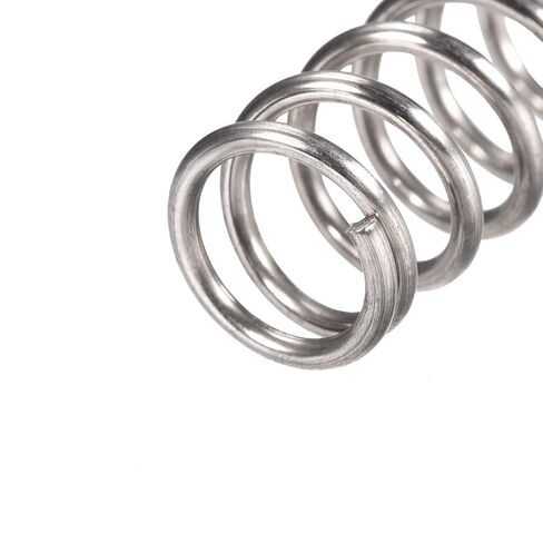 Compression Spring,304 Stainless Steel,15mm OD,1.2mm Wire Size,8.25mm Compressed Length, Free,30N Load Capacity,Silver Tone,10pcs in Saudi Arabia