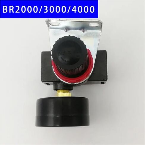 1 Pcs BR200 BR3000 BR4000 Air Pressure Regulator 1/4" 3/8" 1/2"BSPT with Gauge and Bracket Pressure Relief Valve(BR3000 PC6-03) in Saudi Arabia