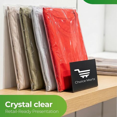 Self Sealing Cellophane Bags 9x12 Inch – 100 Count T Shirt Bags – Clear Bags For Packaging in Saudi Arabia