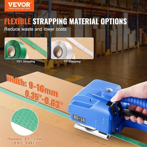 أداة ربط Vevor Steel لعرض 1/2 "-3/4" ، 3-in-1 (الموتر ، الجريمة ، القاطع) حزام يدوي تعبئة آلة التعبئة والتغليف الصلب in Saudi Arabia