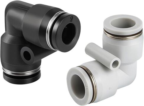 PV Pneumatic Connector Black And White L-shaped Two-way PV4/6/8/10/12 Quick Plugs Air Pipe Elbow 1Pcs(白色PV-14) in Kuwait