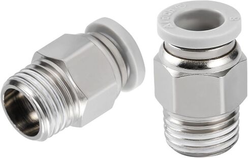 PC Pneumatic Joint External Thread Straight Through Quick Connector Plugs Component 1Pcs(精品白PC6-01) in Kuwait