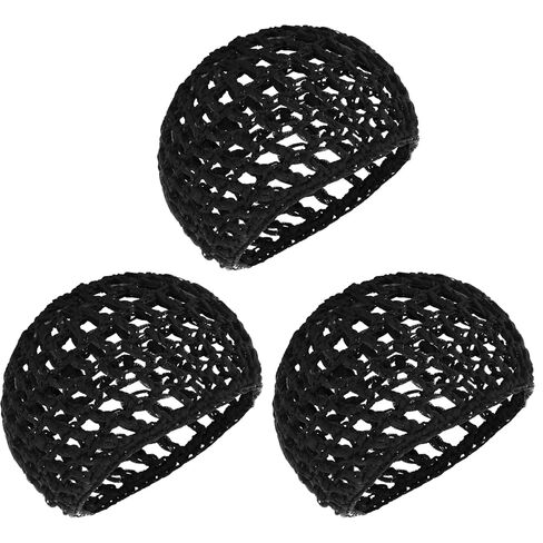 Hair Net Wrap For Sleep Women 3 PCS Sleeping Cap Drying Curly Press Hairnets Sew In Weave Bonnets Crochet Wrapping Black Mesh Snood Caps Bonnet Long Wig for Head Wrapping Cap in Saudi Arabia