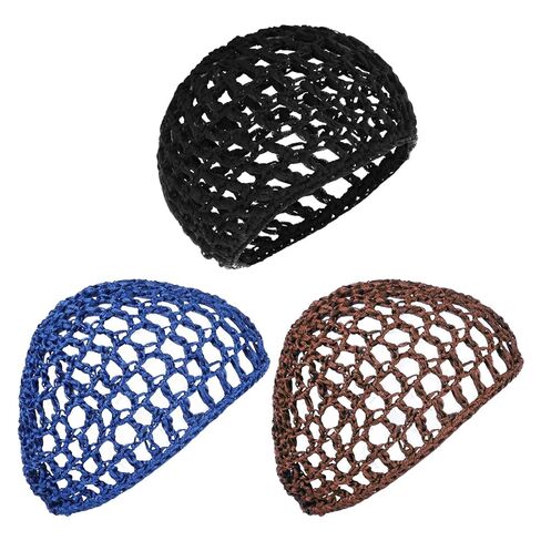 Hair Net Wrap For Sleep Women 3 PCS Sleeping Cap Drying Curly Press Hairnets Sew In Weave Bonnets Crochet Wrapping Black Mesh Snood Caps Bonnet Long Wig for Head Wrapping Cap in Saudi Arabia