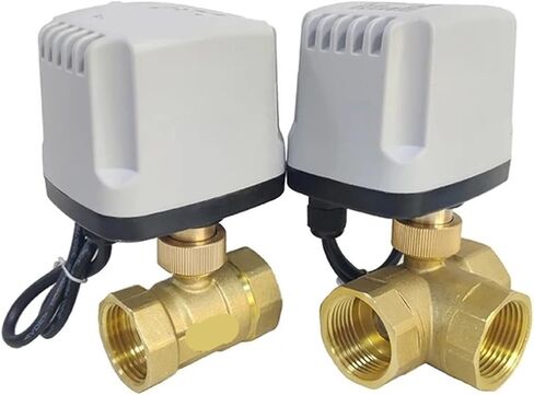 صمام كروي 1/2 بوصة 3/4 بوصة 1 بوصة IP65 مقاوم للماء بثلاثة أسلاك ثنائي التحكم ثنائي الاتجاه ثلاثي الاتجاه من النوع T صمام كروي نحاسي (1، DC24V_3 طريقة) in Kuwait