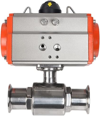 صمام كروي مقاس 45 مم، نوع الطويق ثلاثي المشبك من الفولاذ المقاوم للصدأ 304 مع أسطوانة مزدوجة الفعل in Kuwait