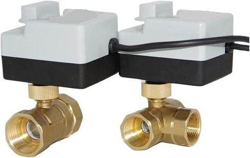 1 قطعة مع مشغل صمام كروي يدوي تيار متردد 220 فولت ثلاثة أسلاك اتجاهين اتجاهين خيط داخلي ثلاثي الاتجاه 3 اتجاهات DN15 DN20 DN25 DN40(1"، 220 فولت_2 طريقة) in Kuwait