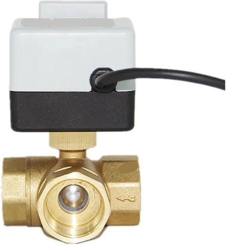 1 قطعة مع مشغل صمام كروي يدوي تيار متردد 220 فولت ثلاثة أسلاك اتجاهين اتجاهين خيط داخلي ثلاثي الاتجاه 3 اتجاهات DN15 DN20 DN25 DN40(1"، 220 فولت_2 طريقة) in Kuwait