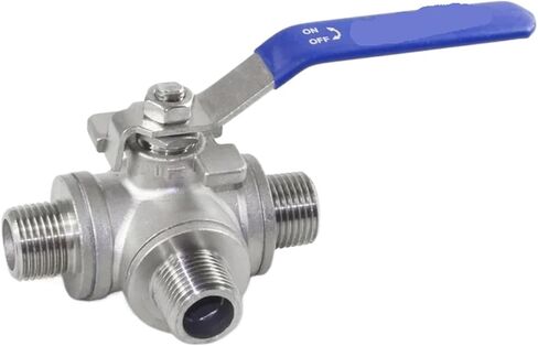 1/2 "3/4" صمام كروي داخلي ثلاثي الاتجاه DN15 DN20 من الفولاذ المقاوم للصدأ 304 صمام مقبض صمام (نوع 12، L) in Kuwait