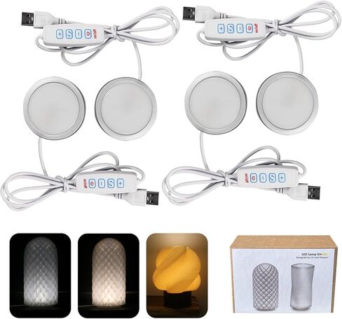 طقم مصابيح LED 4 قطع 001 ثلاثة ألوان لـ Bambu Lab MakerWorld قطع غيار نماذج الأجهزة المطبوعة ثلاثية الأبعاد، مجموعة إضاءة تعمل بالطاقة USB 5 فولت لـ Bambu P2S/P1S/X1/X1C/H2D/H2S/H2C/A1/A1 mini/Anycubic Makeronline in Kuwait