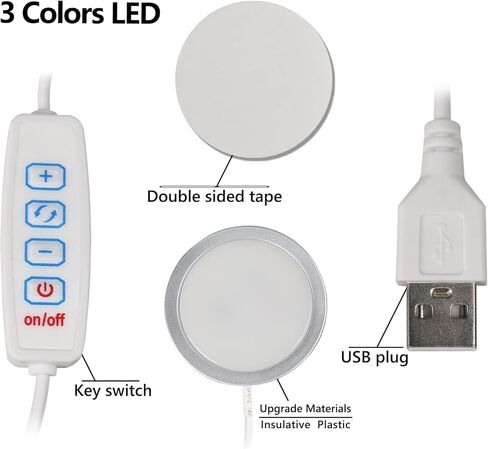 طقم مصابيح LED 4 قطع 001 ثلاثة ألوان لـ Bambu Lab MakerWorld قطع غيار نماذج الأجهزة المطبوعة ثلاثية الأبعاد، مجموعة إضاءة تعمل بالطاقة USB 5 فولت لـ Bambu P2S/P1S/X1/X1C/H2D/H2S/H2C/A1/A1 mini/Anycubic Makeronline in Kuwait