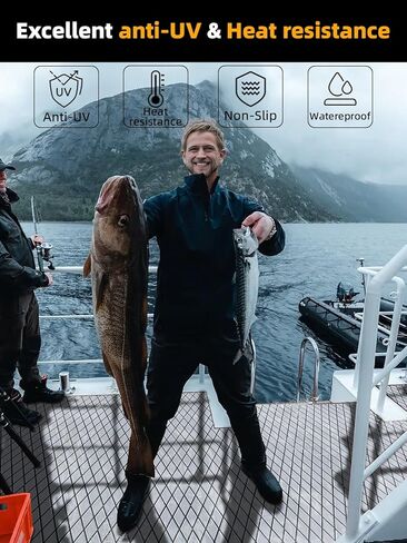 FOCEAN قارب الأرضيات إيفا رغوة قارب التزيين حصيرة البحرية عدم الانزلاق ورقة الأرضيات ذاتية اللصق للقوارب البخارية كاياك ركوب الأمواج حديقة حمامات السباحة، 94.5 بوصة × 15.7 بوصة، رمادي مع خطوط سوداء in Kuwait