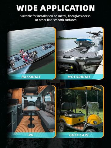 FOCEAN قارب الأرضيات إيفا رغوة قارب التزيين حصيرة البحرية عدم الانزلاق ورقة الأرضيات ذاتية اللصق للقوارب البخارية كاياك ركوب الأمواج حديقة حمامات السباحة، 94.5 بوصة × 15.7 بوصة، رمادي مع خطوط سوداء in Kuwait