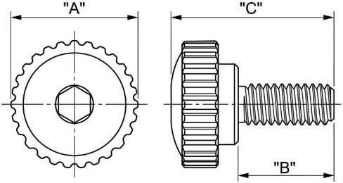White Water Bimini Hinge Thumb Screw (56098R - Round Knob 15/16") in Saudi Arabia