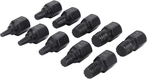 Screw Extractor Set Heavy Duty Broken Hex Bolt Extractor Kit Multiple Sizes 1/8in to 13/32in for Automotive Mechanical Maintenance CR V Steel 10Pcs in Saudi Arabia