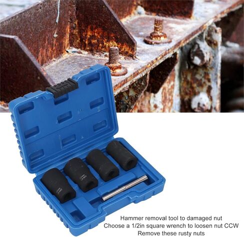 Bolt Extractor Kit Impact Lug Nut Remover Tool Metric Sizes Cr Mo Steel Storage Box in Saudi Arabia