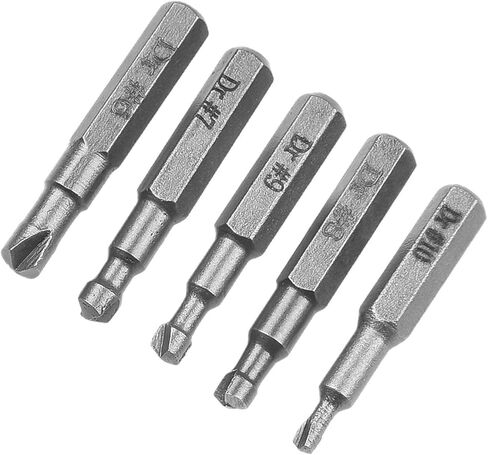 مجموعة أدوات استخراج براغي الرأس المكسورة - طقم لقم مثقاب معدني مكون من 10 قطع، متوافق مع البراغي السداسية والآلة والمقبس والصفائح المعدنية والخشب - مقاسات الساق 4 مم و6.35 مم (1/4 بوصة) in Saudi Arabia