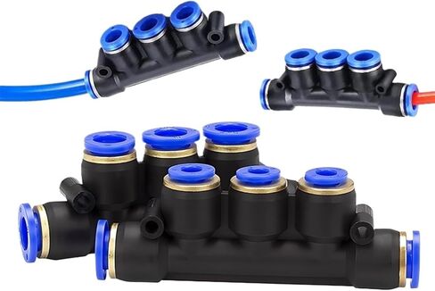 PK Pneumatic Connector - Plastic 5-Way Water Pipe Connector - Quick-Plug Air Distributor Fitting (4mm, 6mm, 8mm, 10mm, 12mm)(PK-10,50Pcs) in Saudi Arabia