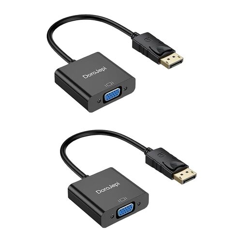 Display Port to VGA Adapter 10-Pack, DisplayPort DP to VGA Adapter One-Way Male to Female 1080P Compatible with Computer, Laptop, PC, Desktop, Graphics Card, for Monitor, Projector, HDTV in Kuwait
