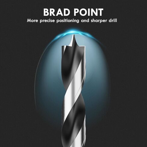 1/4" Brad Point Wood Drill Bit Set, 16Pcs Drill Bit Set with Double Flutes Design for Carpenter Woodworking and All Types of Wood in Kuwait
