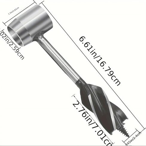 Bushcraft Gear للمستوطنين على قيد الحياة Bushscraft Hand Auger Wrench مع فلينت سكوتش عين الخشب ربط الحفر وصانع ثقب يدوي متعدد الأدوات مع حقيبة جلدية للتخييم البني in Saudi Arabia