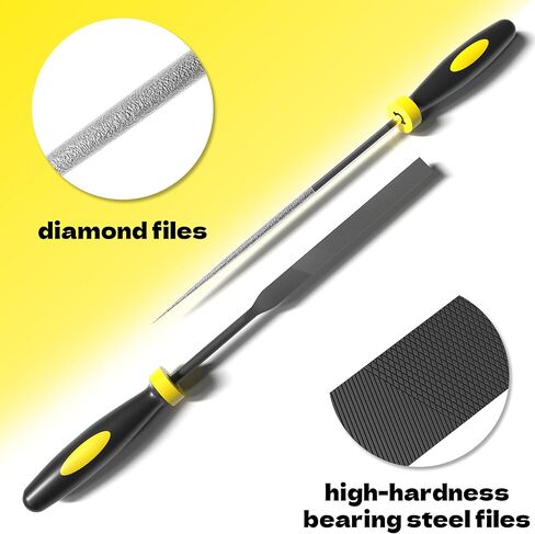 مجموعة مبرد إبرة 13 قطعة من KJE، مجموعة مبرد صغيرة تتضمن 6 قطع مبرد ماسي، 6 قطع مبرد معدني، فرشاة تنظيف وحقيبة حمل للمعادن الدقيقة والمجوهرات والخشب والجلد والبلاستيك in Kuwait