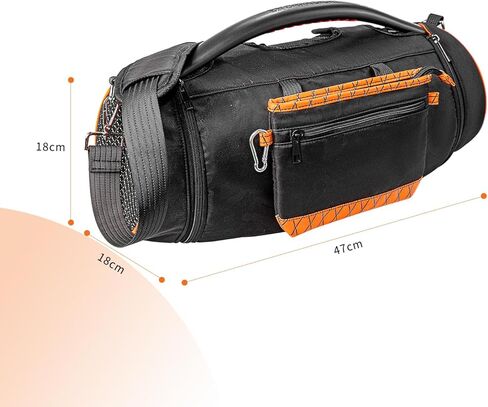 حقيبة حمل ملحقات غطاء السفر المحمولة مع حزام لجهاز JBL Boombox 2/Boombox 3/Boombox 3 مكبر صوت بلوتوث محمول واي فاي، حقيبة إضافية للشاحن، أسود in Saudi Arabia