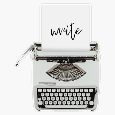 Vintage Typewriter - Write Sticker Bumper Sticker Vinyl Decal 5" in Saudi Arabia