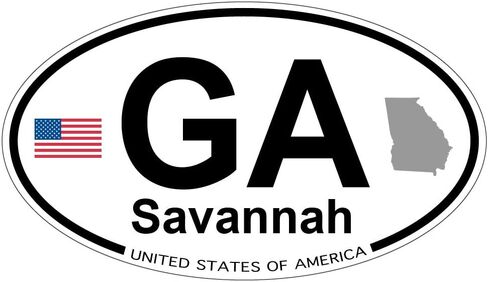 Savannah, Georgia Oval Sticker in Saudi Arabia