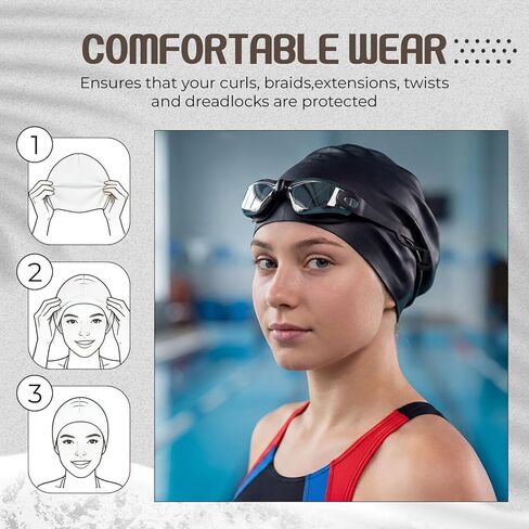 Unittype Large Swim Cap and Goggles Set, Swimming Goggles with Case & Large Size Silicone Cap for Adult, Leak-Proof Comfortable Swim Gear for Men Women in Saudi Arabia