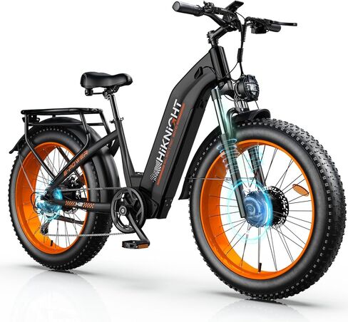 Electric Bike for Adults, 3000W Peak Dual Motor 52V 20AH Battery E Bike 26" x 4.0" Fat Tire Electric Mountain Bike Step-Thru Electric Bicycle for Women Men, Up to 38MPH in Saudi Arabia