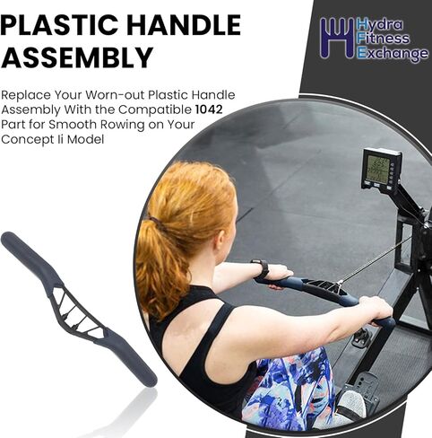 مجموعة مقبض تبادل Hydra Fitness 1042 - قبضة بلاستيكية شديدة التحمل لمرفق كابل التجديف - متوافقة مع نماذج Concept2 - متينة وسهلة التركيب، ملحق جهاز تمرين التجديف in Kuwait