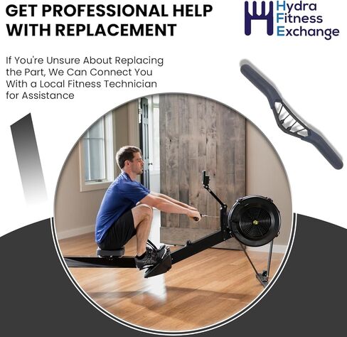 مجموعة مقبض تبادل Hydra Fitness 1042 - قبضة بلاستيكية شديدة التحمل لمرفق كابل التجديف - متوافقة مع نماذج Concept2 - متينة وسهلة التركيب، ملحق جهاز تمرين التجديف in Kuwait