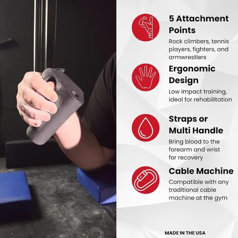 Dragon Grips - Ergonomic Armwrestling Handle, Arm Wrestling Grip Training Equipment, Cable Machine Handles, Gym Handles for Cables, Pulldown Attachments. Great Physical Therapy Tool. in Saudi Arabia